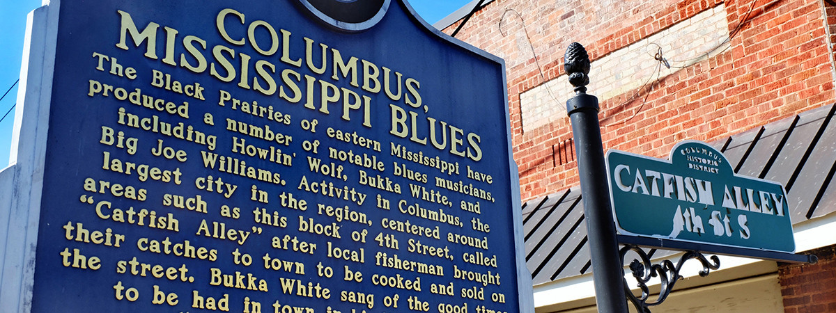 Marker des Mississippi Blues Trail in Columbus