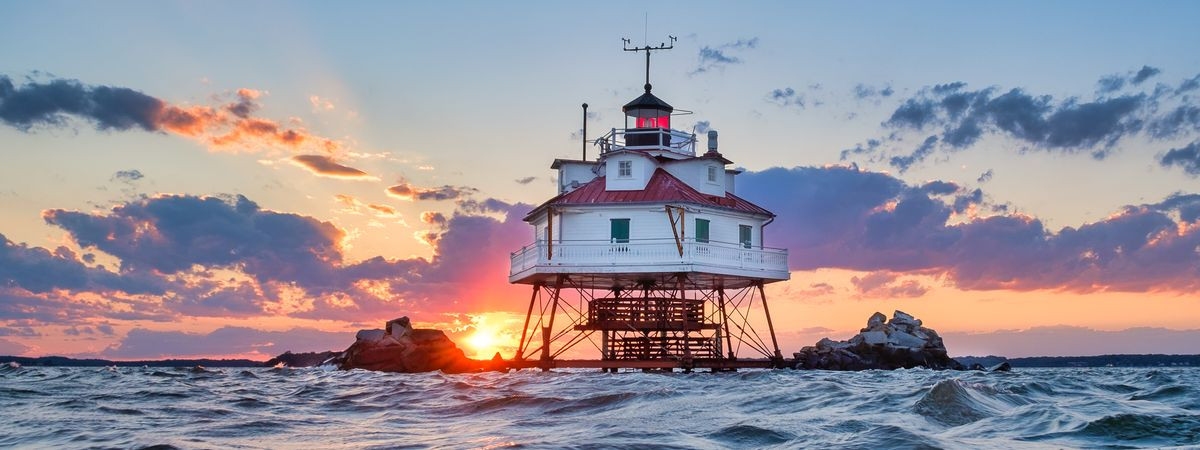 Thomas Point Lighthouse in Annapolis an der Chesapeake Bay, Maryland