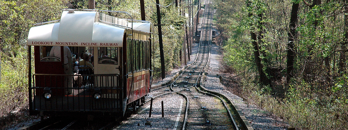 Die Incline Railway an Chattanoogas Hausberg  Lookout Mountain