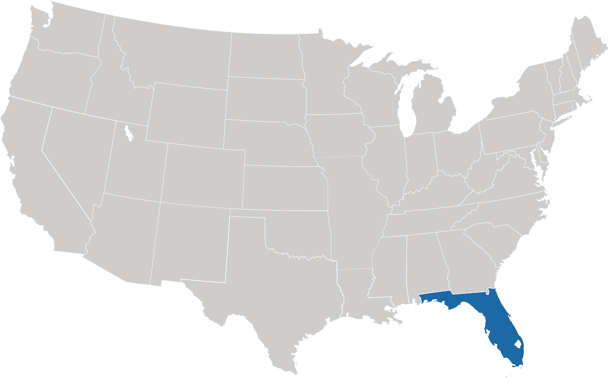 Florida - der Sunshine State auf der Karte