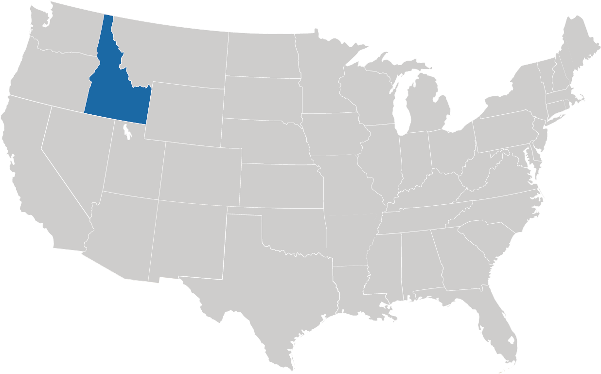 Idaho - der "Gem State" auf der Karte