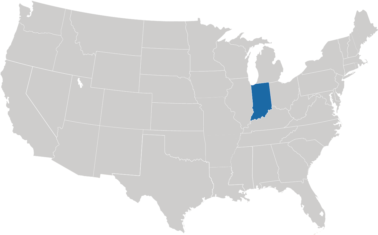 Indiana auf der Karte