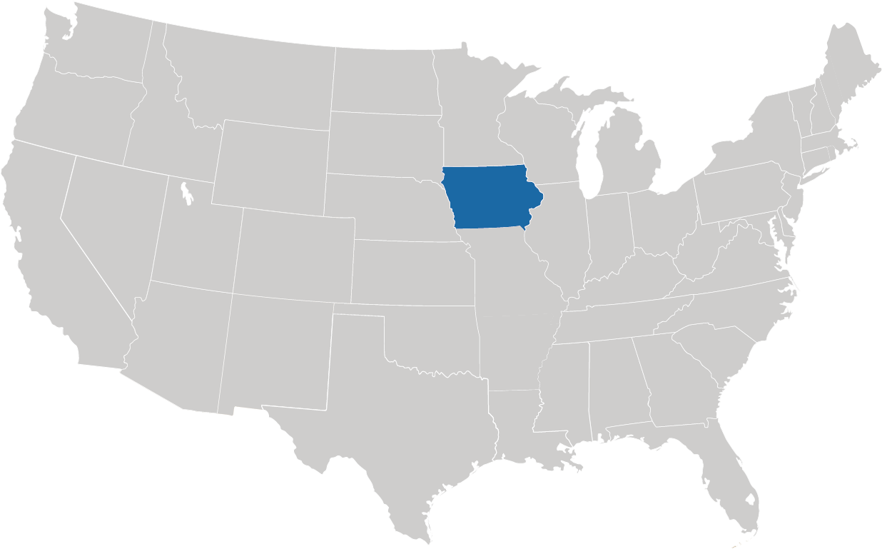 Iowa auf der Karte