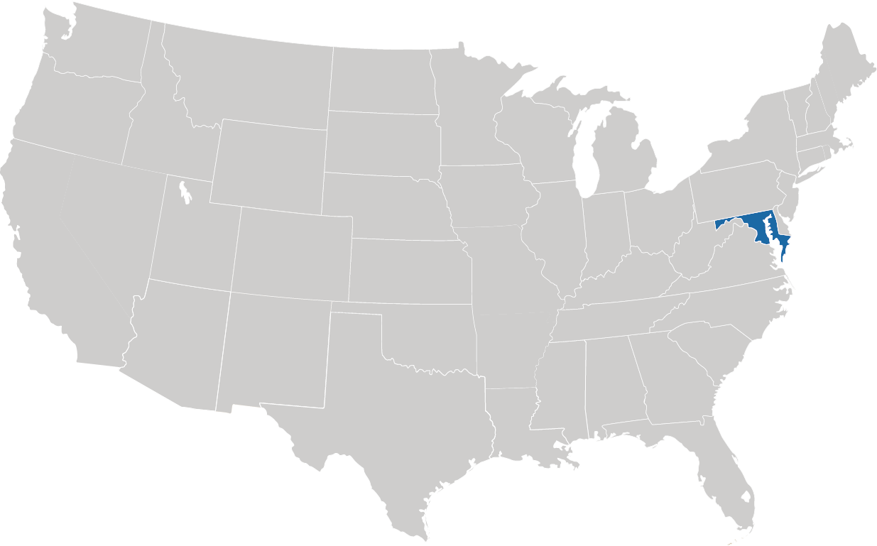 Maryland auf der Karte