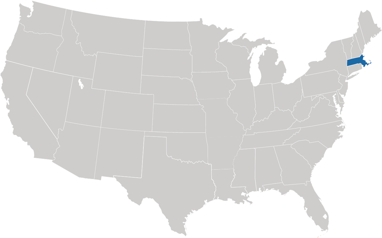 Massachusetts auf der Karte