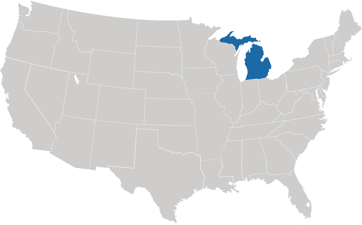 Michigan - der "Great Lakes State" auf der Karte