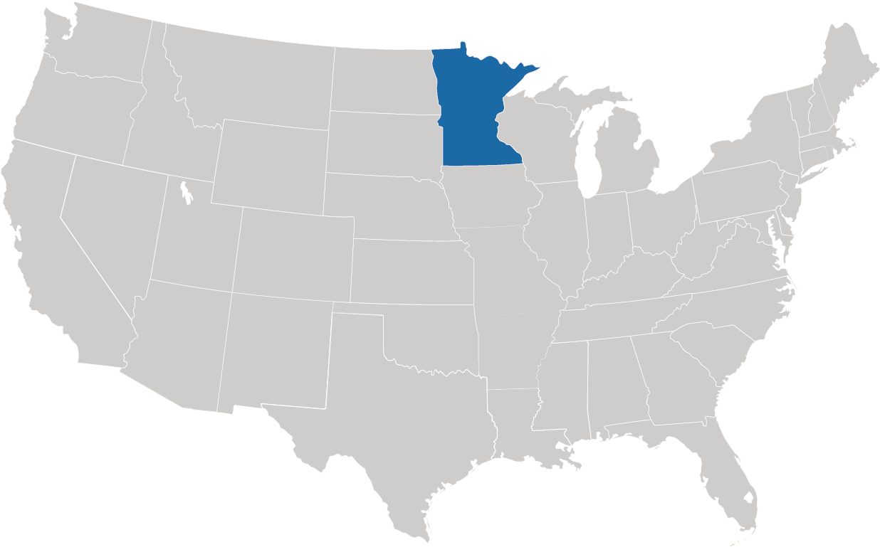 Minnesota - "Land der 10.000 Seen" auf der Karte