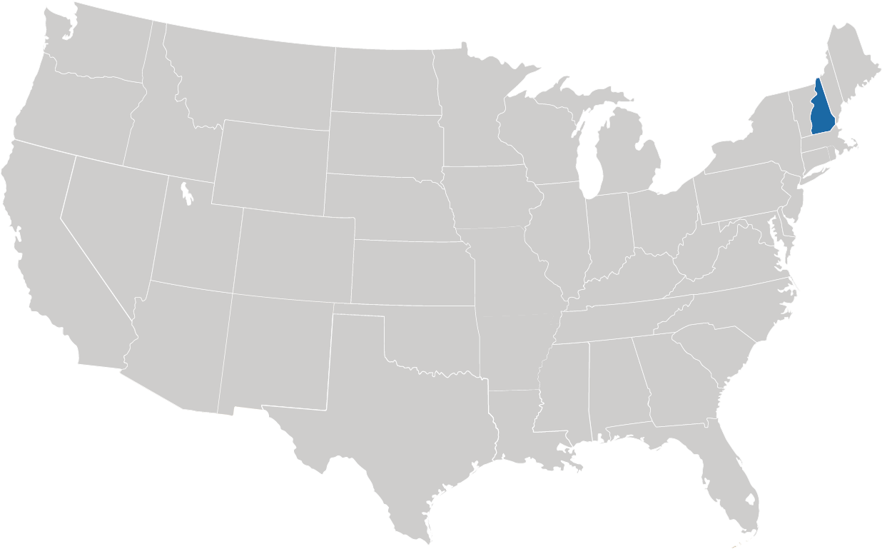 New Hampshire auf der Karte