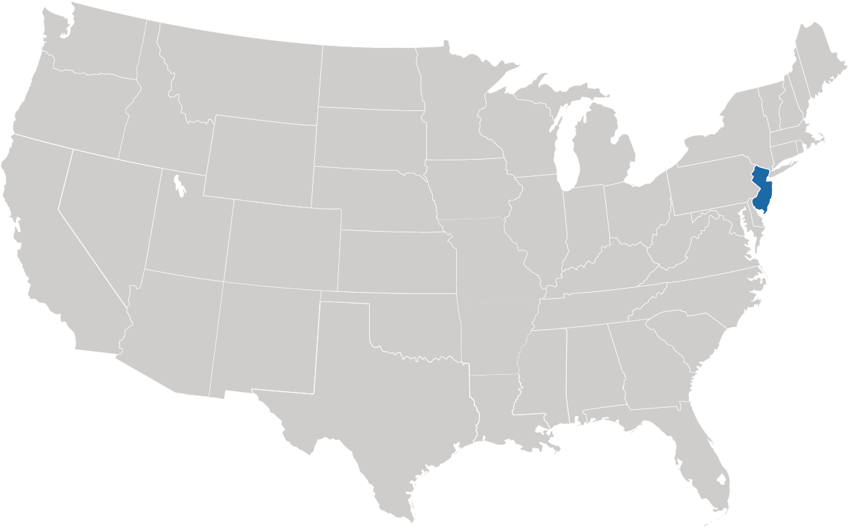 New Jersey auf der Karte