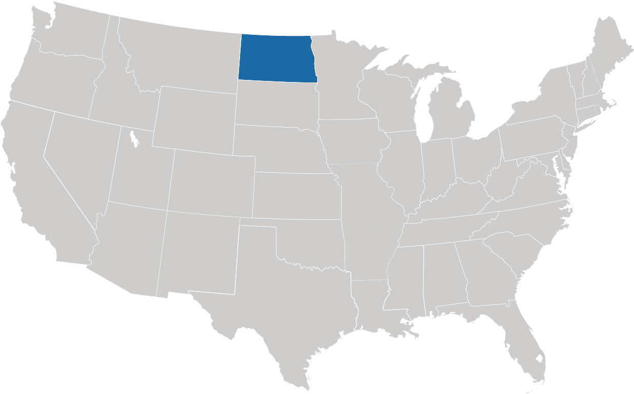 North Dakota auf der Karte