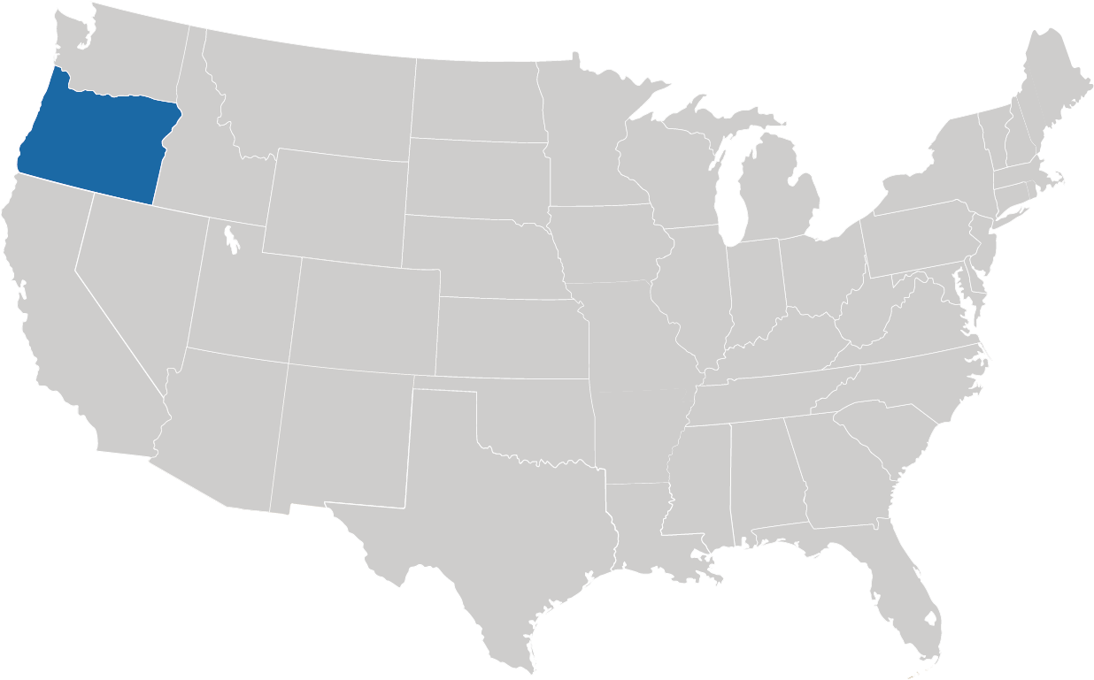 Oregon auf der Karte