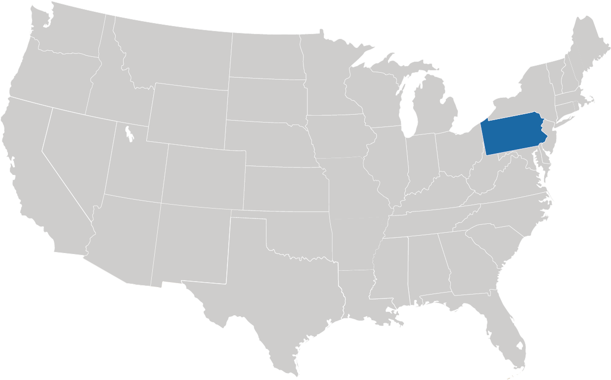 Pennsylvania auf der Karte