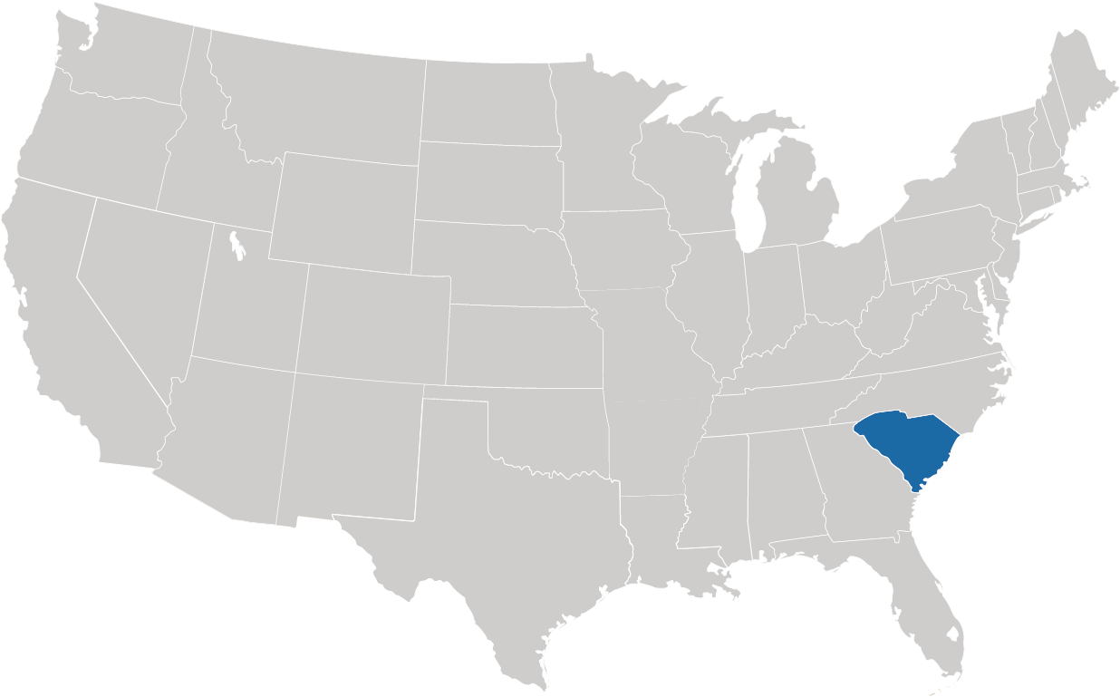 South Carolina auf der Karte