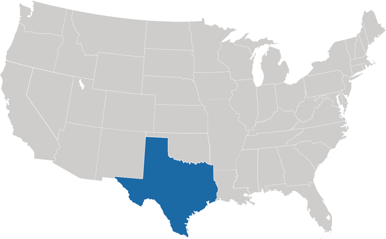 Texas - der "Lone Star State" auf der Karte