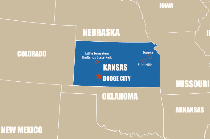 Highlight Karte von Kansas