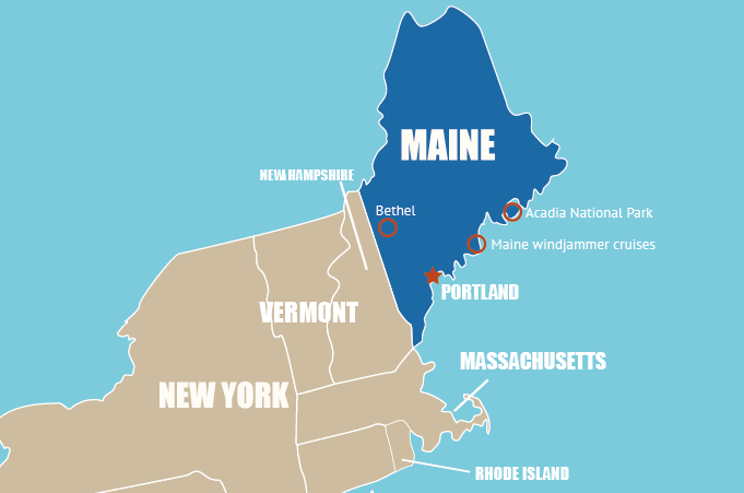 Highlight Karte von Maine