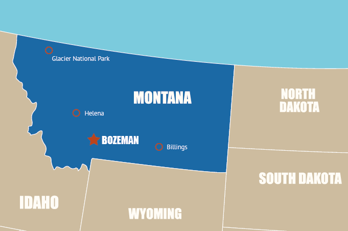 Highlight Karte von Montana - der "Big Sky State"