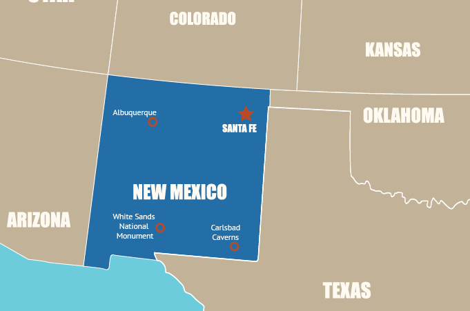 Highlight Karte von New Mexico