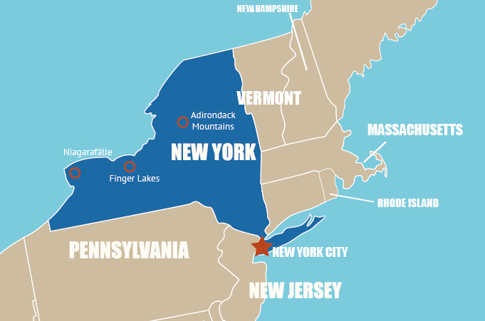 Highlight Karte von New York State