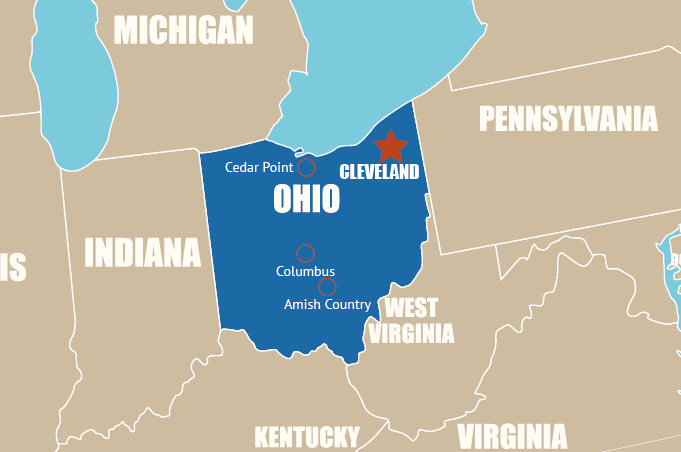 Highlight Karte von Ohio