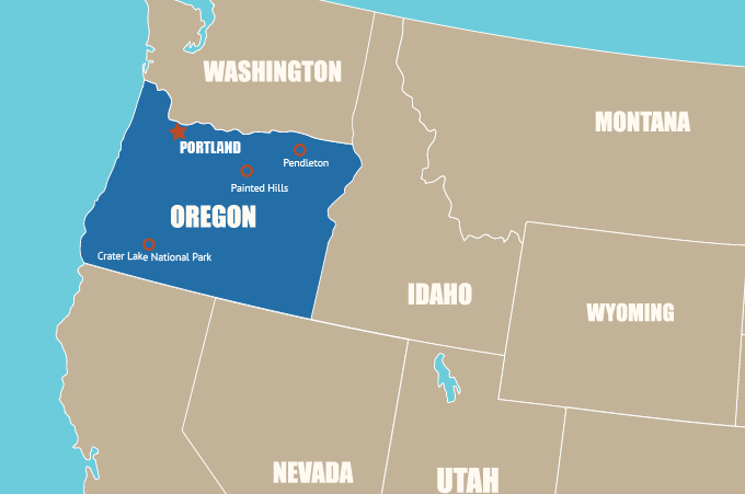 Highlight Karte von Oregon