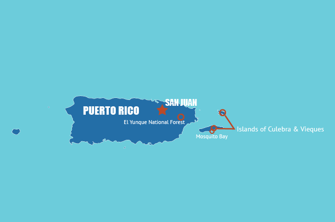 Highlight Karte von Puerto Rico - Herz und Seele der Karibik