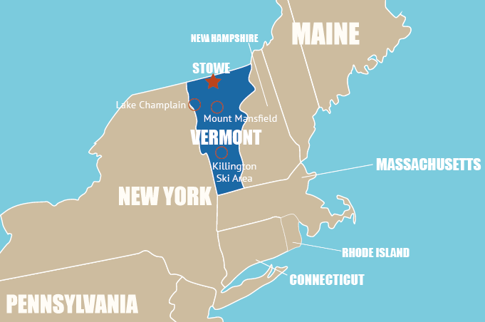 Highlight Karte von Vermont